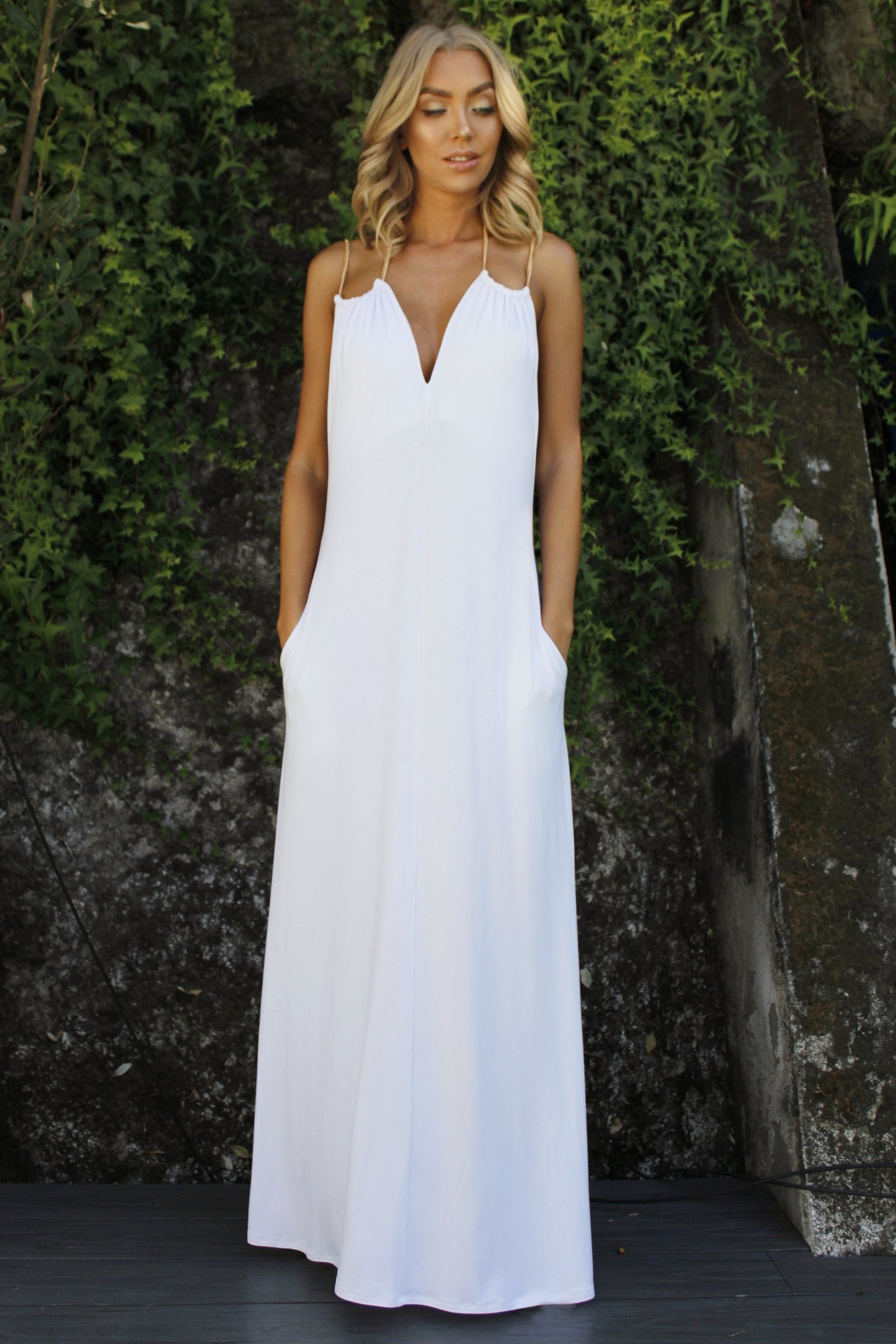 Cami White Flare MaxiDress