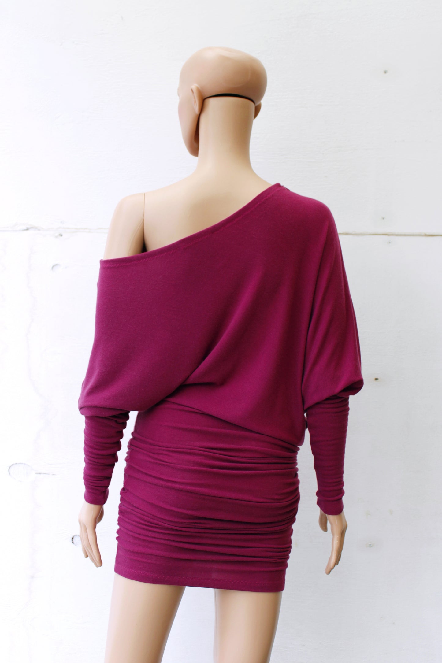 ASYMETRIC MAGENTA MINI/MIDI VESTIDO TRANSFORMABLE