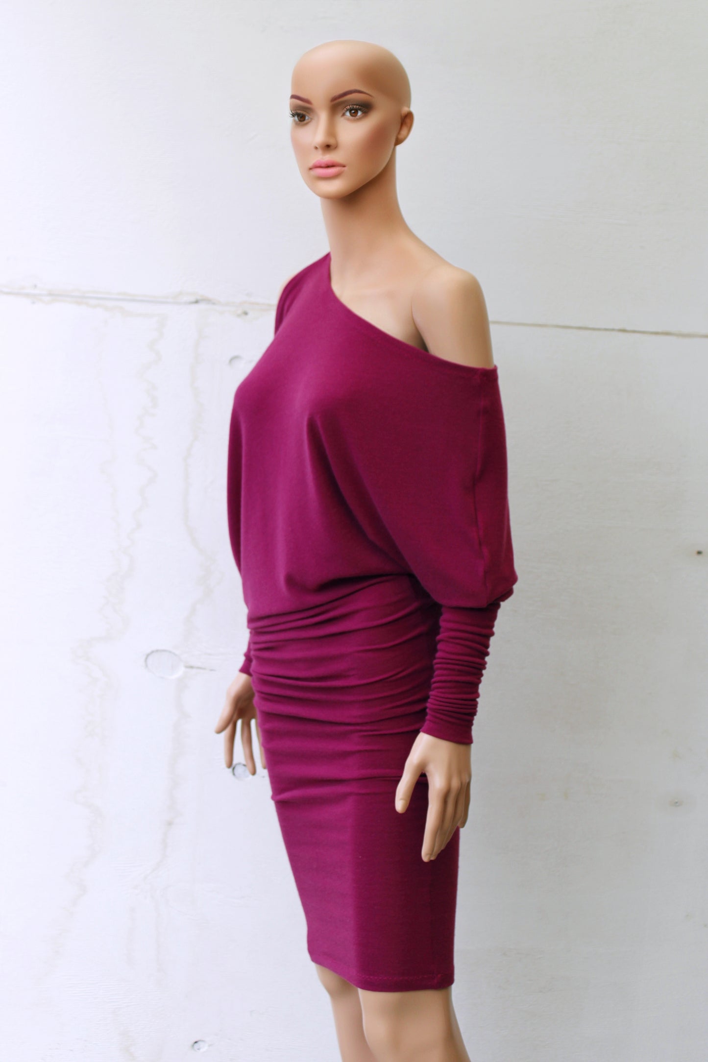 ASYMETRIC MAGENTA MINI/MIDI VESTIDO TRANSFORMABLE