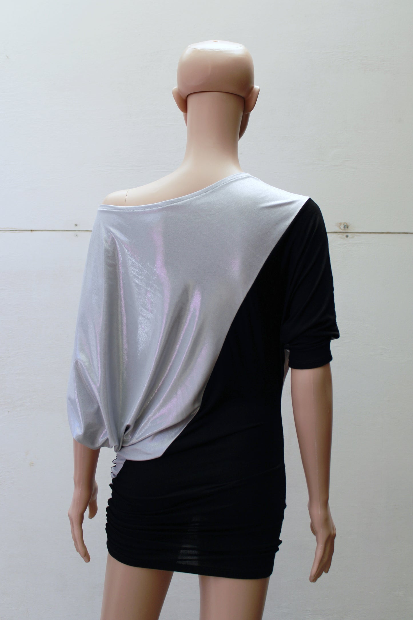 "DOUBLE TROUBLE" ASYMETRIC SilverShine MINIDRESS