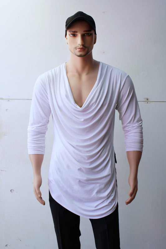 T-SHIRT "ASYMETRIC" ( White Long Sleeve )