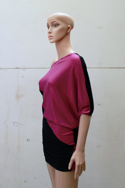 "DOUBLE TROUBLE" ASYMETRIC PinkShine MINIDRESS