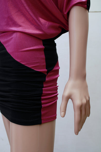"DOUBLE TROUBLE" ASYMETRIC PinkShine MINIDRESS