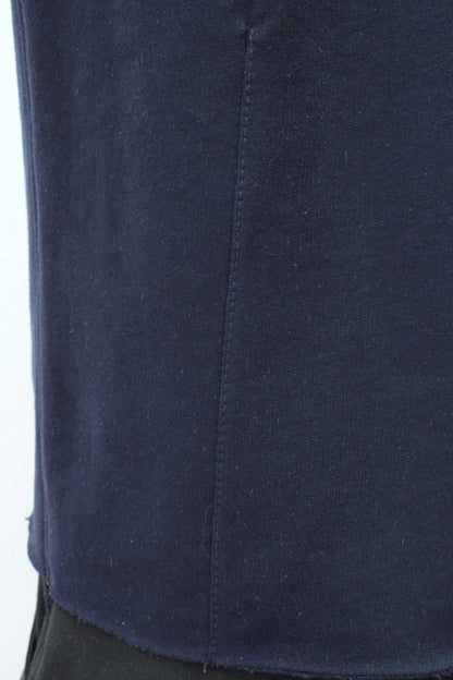 "SLEEVELESS" TUNIC HOODIE ( Navy/White )