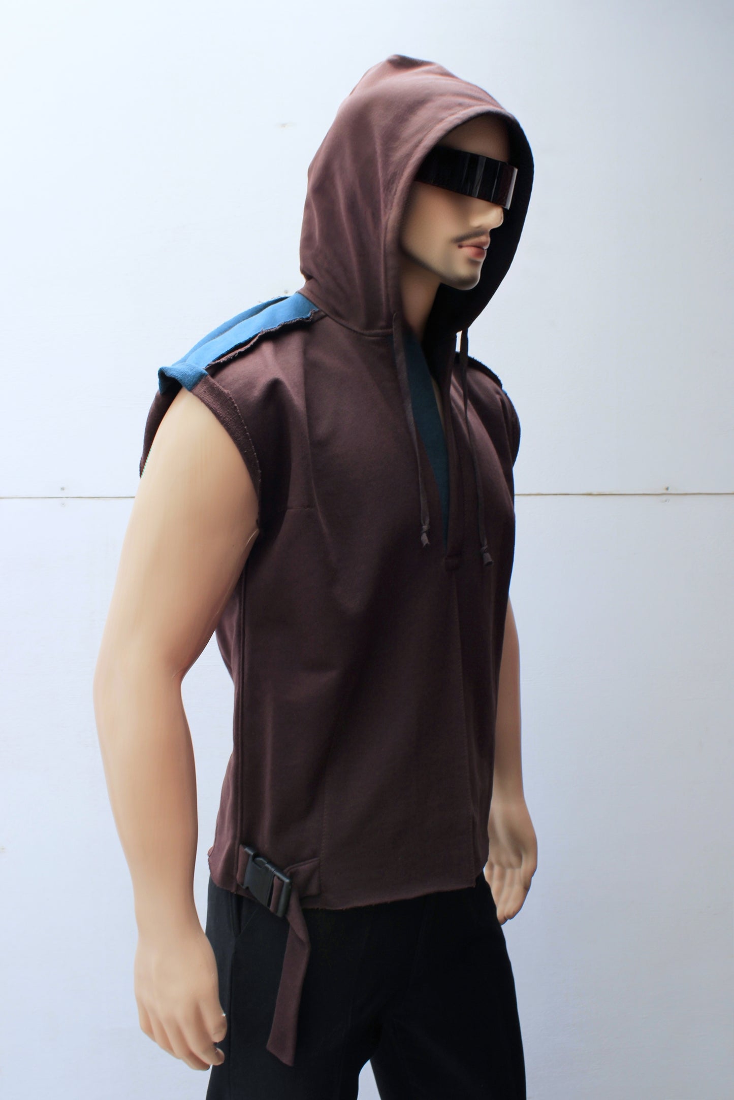 "SLEEVELESS" TUNIC HOODIE ( Choco/Petr )