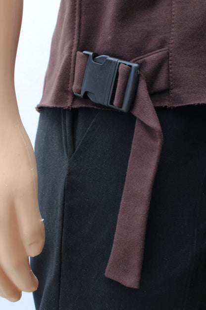 "SLEEVELESS" TUNIC HOODIE ( Choco/Petr )