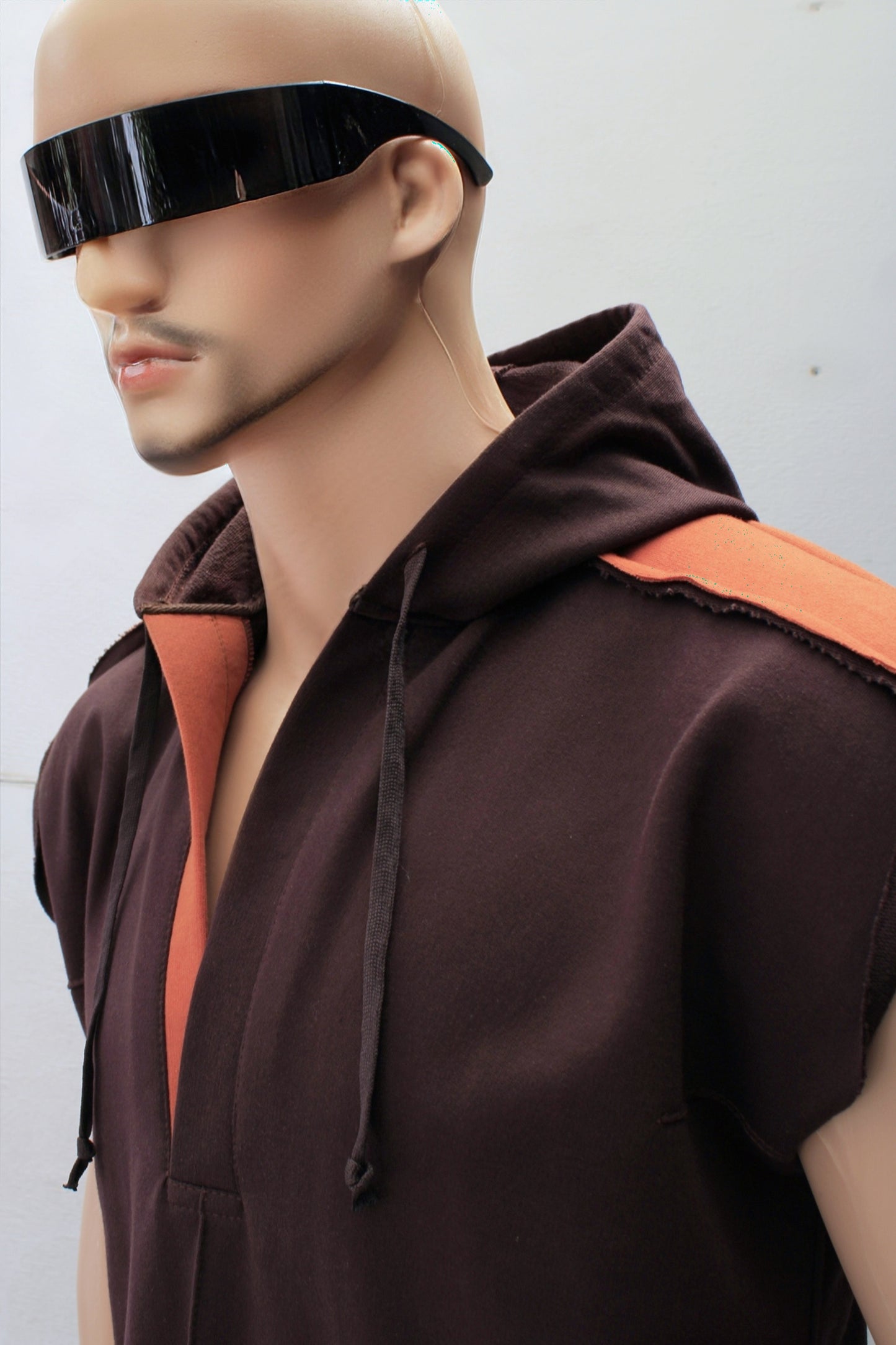 "SLEEVELESS" TUNIC HOODIE ( Choco/Terra )