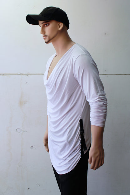 T-SHIRT "ASYMETRIC"  ( White Long Sleeve )