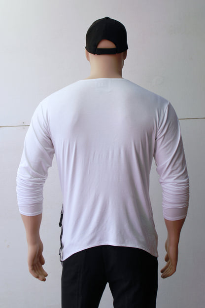 T-SHIRT "ASYMETRIC"  ( White Long Sleeve )