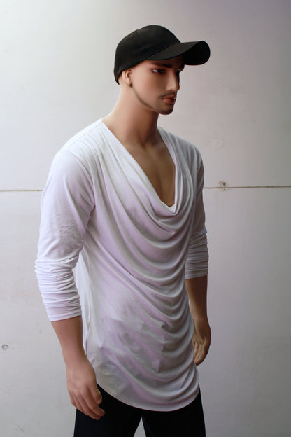 T-SHIRT "ASYMETRIC"  ( White Long Sleeve )