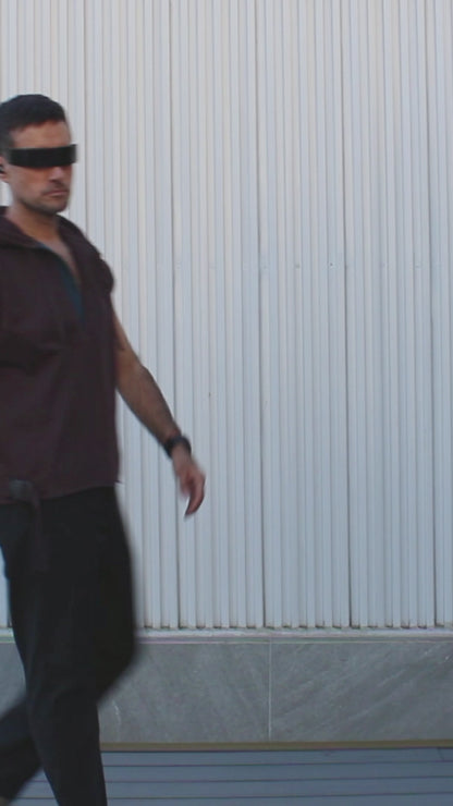 "SLEEVELESS" TUNIC HOODIE ( Choco/Petr )