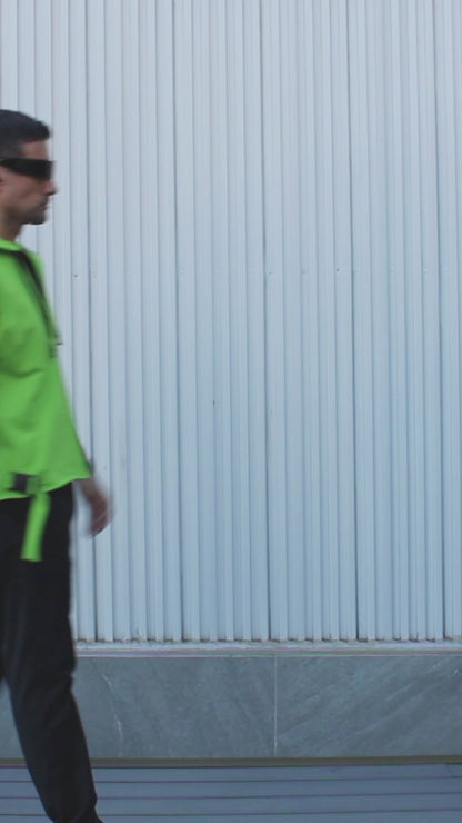 "SLEEVELESS" TUNIC HOODIE ( Green/Black )