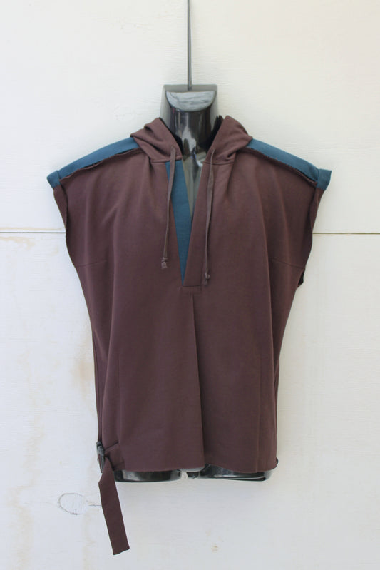 "SLEEVELESS" TUNIC HOODIE ( Choco/Petr )