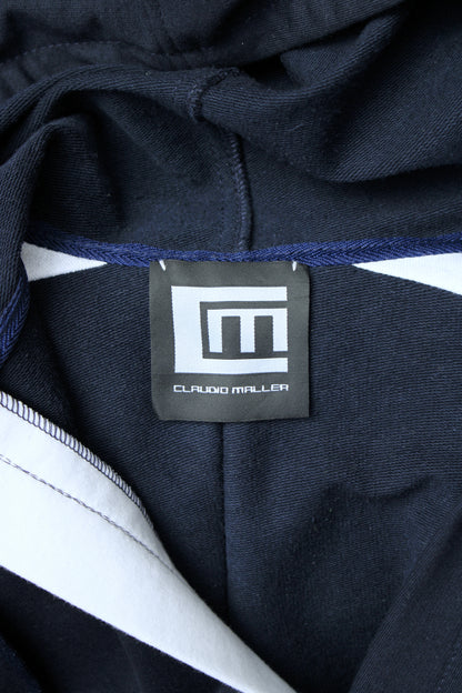 "SLEEVELESS" TUNIC HOODIE ( Navy/White )