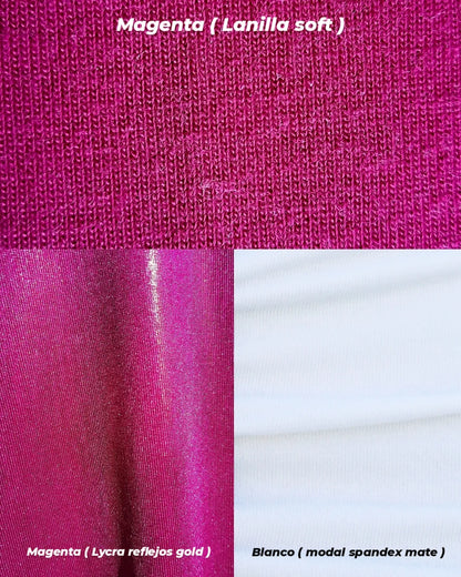 ASYMETRIC MAGENTA MINI/MIDI VESTIDO TRANSFORMABLE