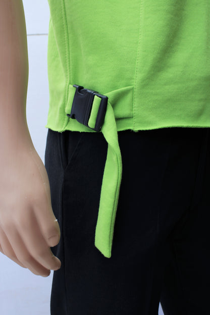 "SLEEVELESS" TUNIC HOODIE ( Green/Black )