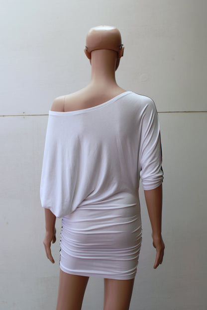 "DOUBLE TROUBLE" ASYMETRIC B&W MINIDRESS