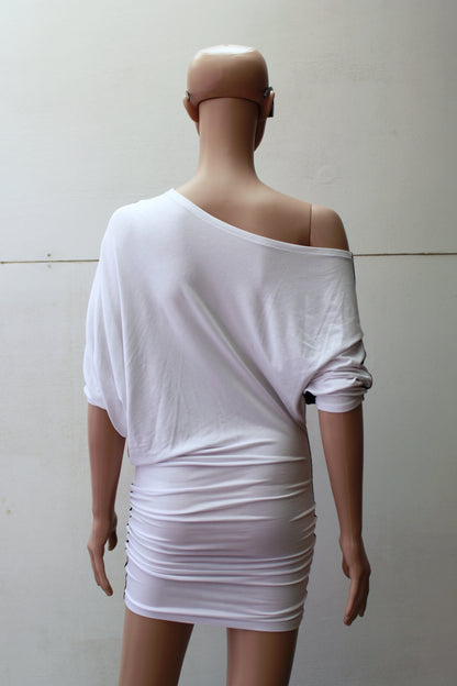 "DOUBLE TROUBLE" ASYMETRIC B&W MINIDRESS