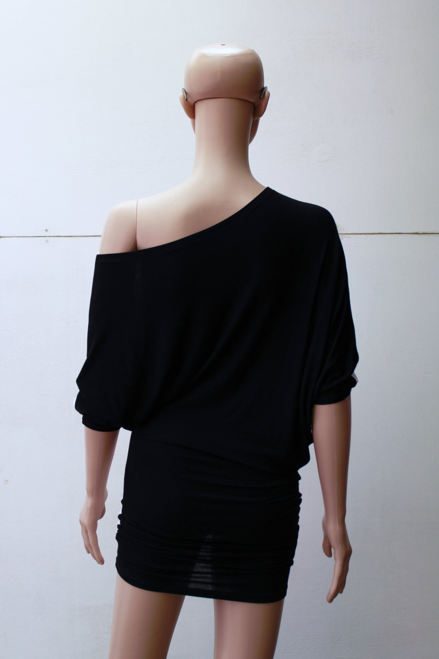 "DOUBLE TROUBLE" ASYMETRIC B&W MINIDRESS