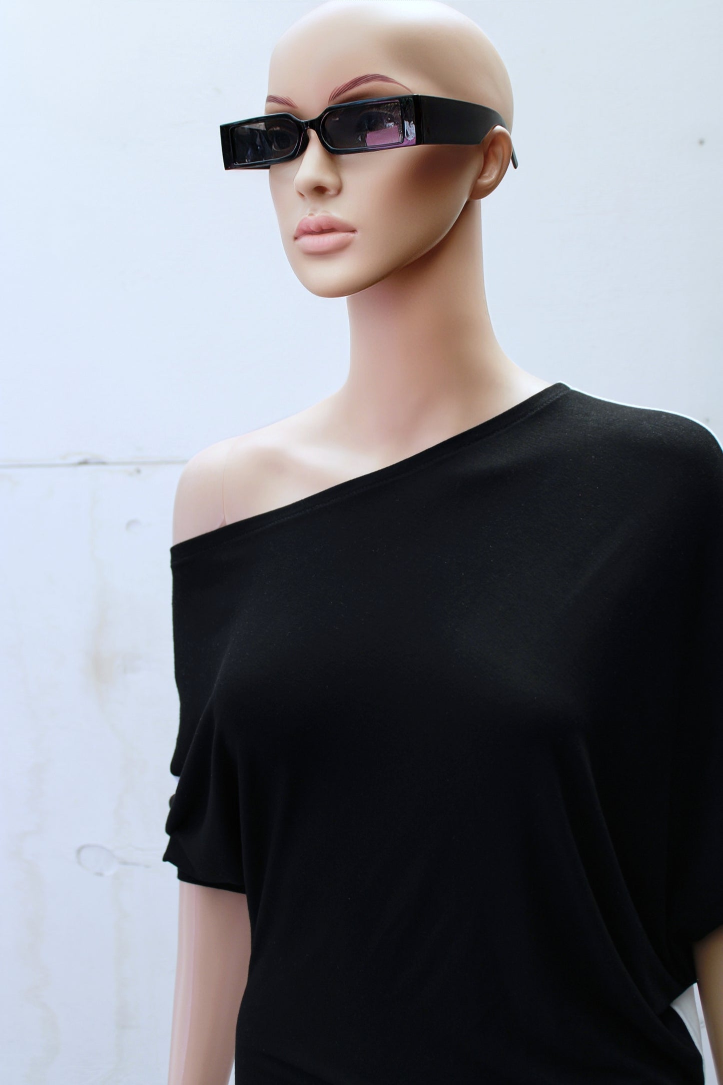 "DOUBLE TROUBLE" ASYMETRIC B&W MINIDRESS